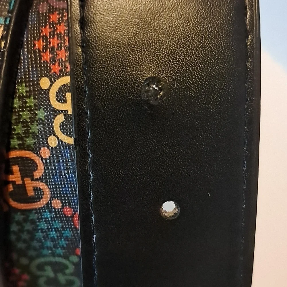 Gucci Supreme Monogram Psychedelic Belt Made In Italy Size 48/120 Colorful Fun